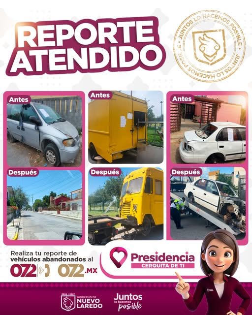 En conjunto con la Direccion de Transito y Vialidad 2024-2027, seguimos atendiendo reportes y realizando el retiro de ve…