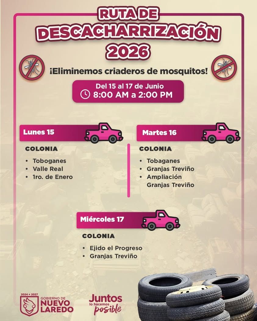 ¡Atención, vecinas y vecinos! Las jornadas de descacharrización continúan en distintos sectores de la ciudad para reduci… ¡Atención, vecinas y vecinos! Las jornadas de descacharrización continúan en distintos sectores de la ciudad para reduci…
