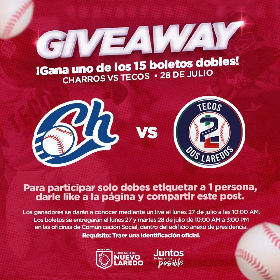 ⚾🎉 ¡Tenemos boletos para ti! Vive la emoción del béisbol y participa por uno de los 15 boletos dobles para disfrutar el…