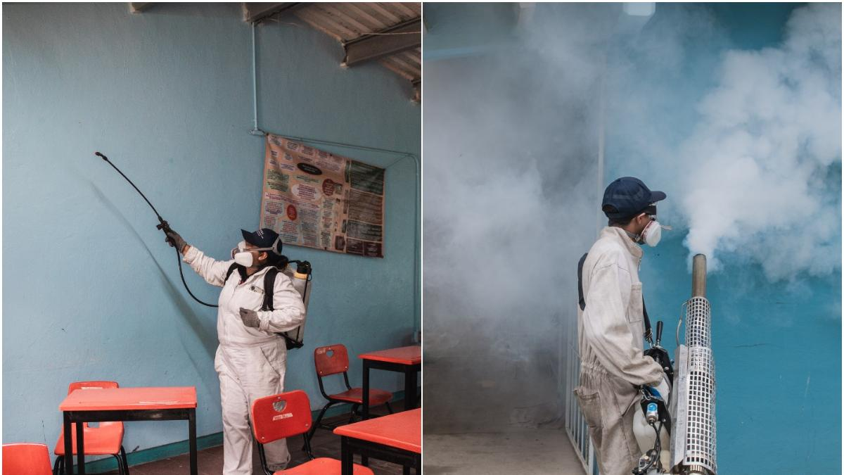 Fumigan escuelas en Hidalgo por plaga de mosquitos en la Presa Endhó