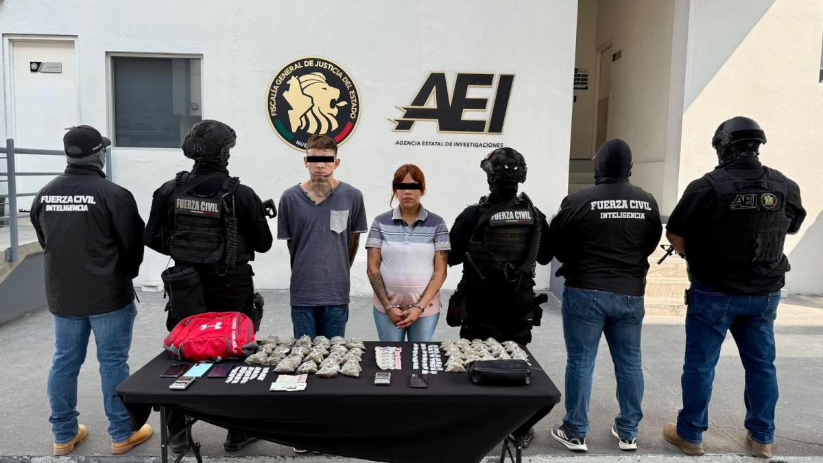 Cae pareja con más de 140 envoltorios de droga; son investigados por extorsión
